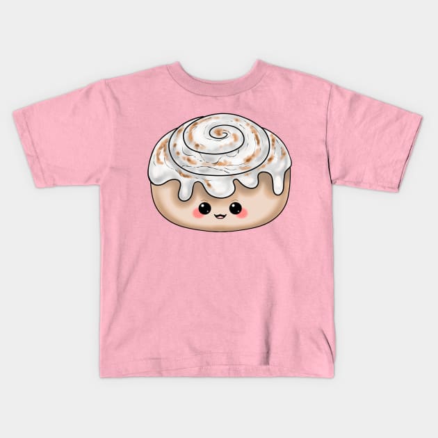 Cute Cinnamon Roll Kids T-Shirt by rvkhart